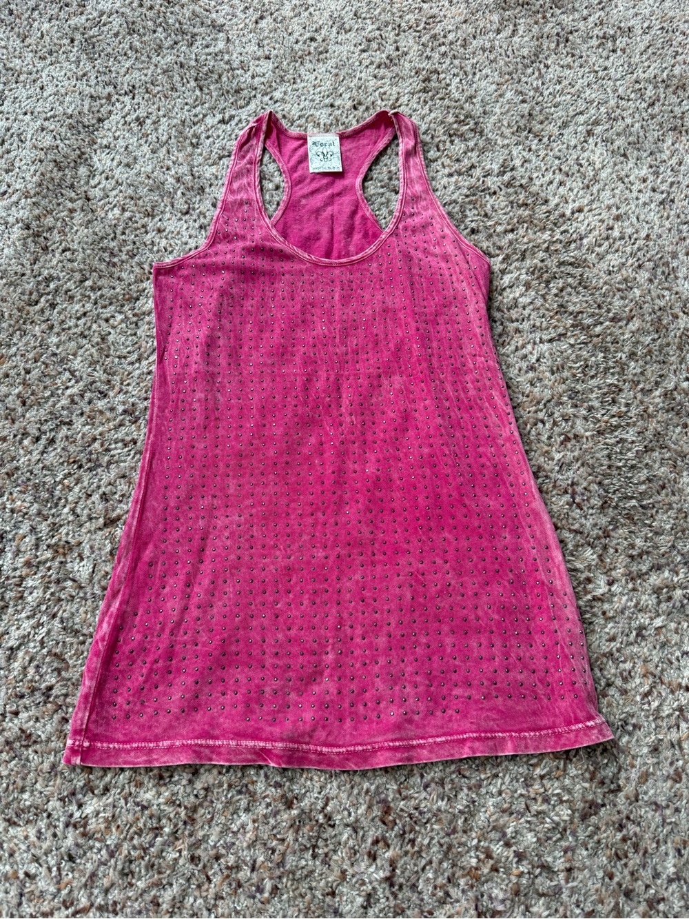 Vocal Hot Pink Stud Embellished Racerback Tank